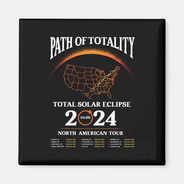 Imán Sendero Eclipse De Eclipse Solar Totalidad Abril 8 (Frente)