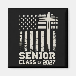 Imán Senior Class Of 2027 USA Flag Cross Christian Grad