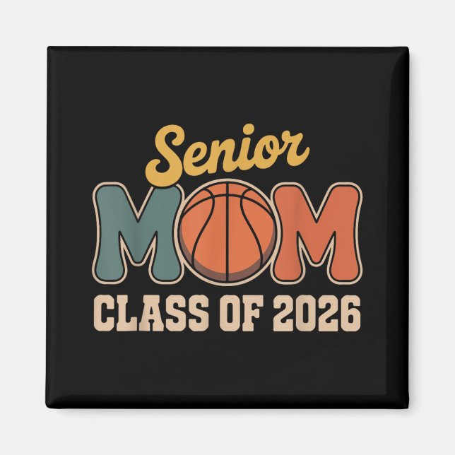 Imán Senior Mom Basketball Cl Of 2026 Retro Back To Sch (Frente)