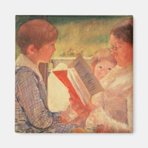Imán Señora Cassatt Reading a sus nietos, 1888