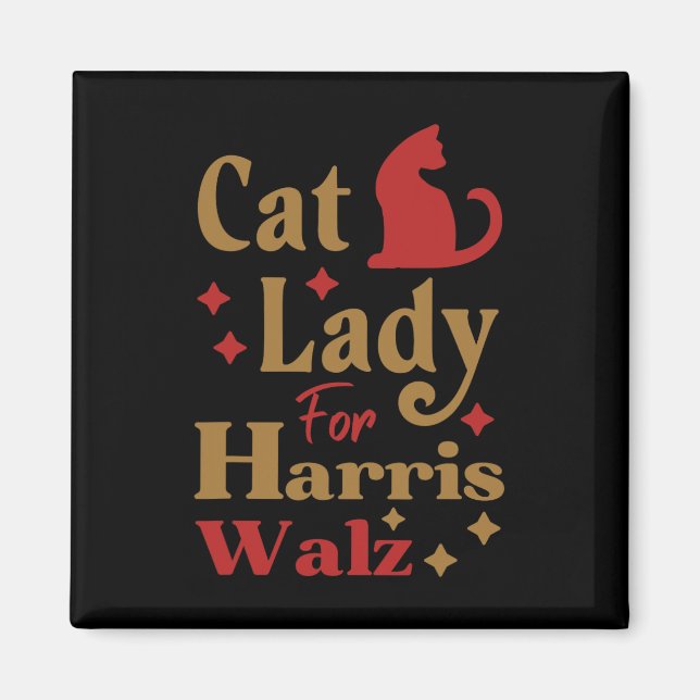 Imán Señora De Gato Sin Hijos Para Kamala Harris Tim Wh (Frente)