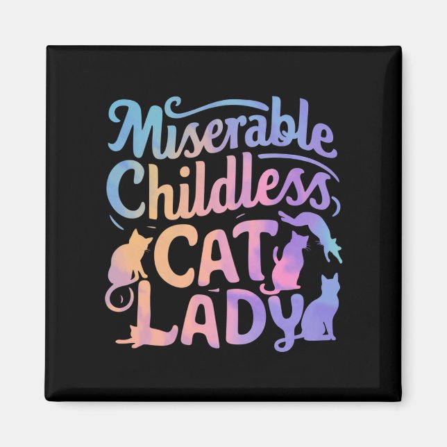 Imán Señora de Gatos sin Hijos Desdichada (Frente)
