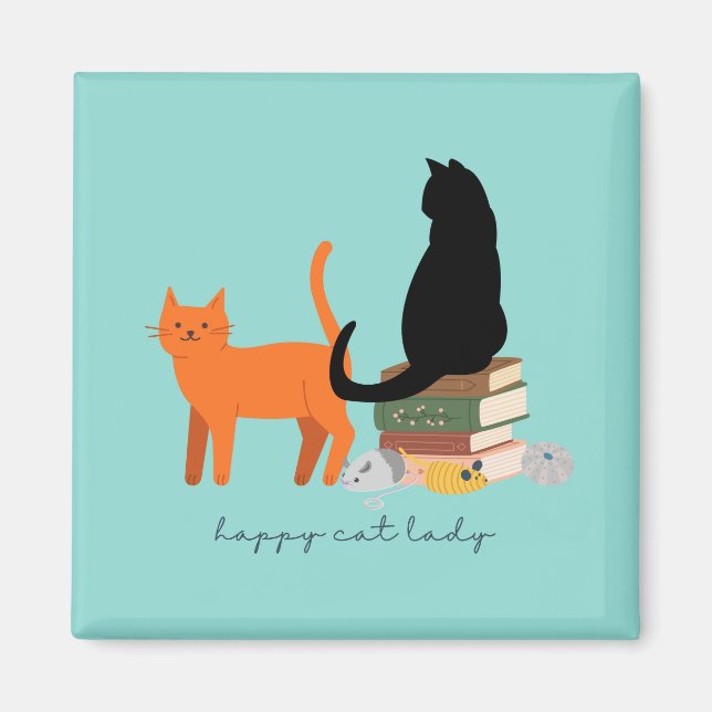 Imán Señora Feliz Gato (Frente)