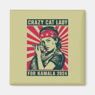 Imán Señora Gata Loca por Kamala 2024