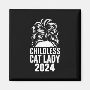 Imán Señora Gata Sin Hijos 2024 Moño Desordenado Bander