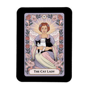 Imán Señora Gatos Tarjeta Tarot Bruja Felina Mamá