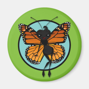 IMÁN SEÑORA LINDA ROUND MAGNET DE LA MARIPOSA DE