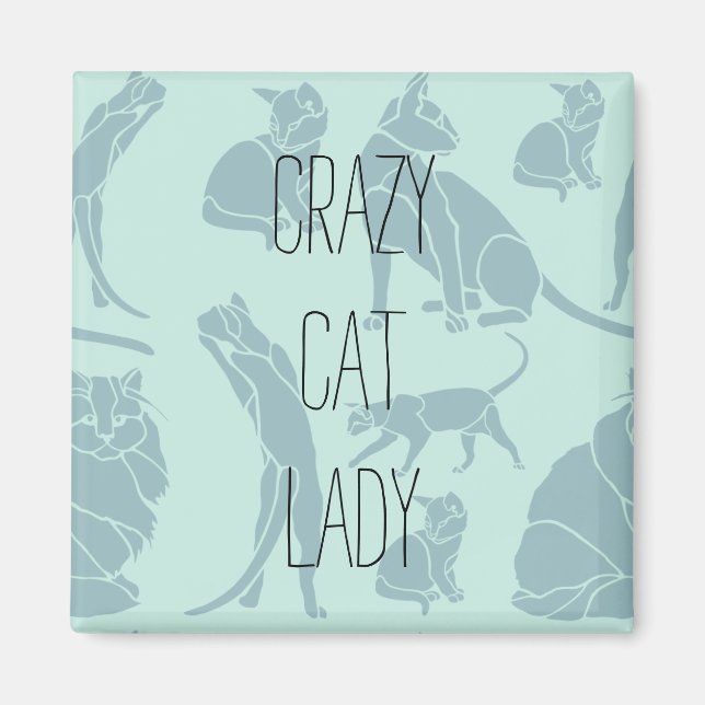 Imán Señora loca del gato (Frente)