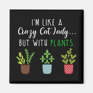 Imán Señora loca Funny Gardening del gato