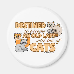 Imán Señora loca futura Funny Saying Design del gato