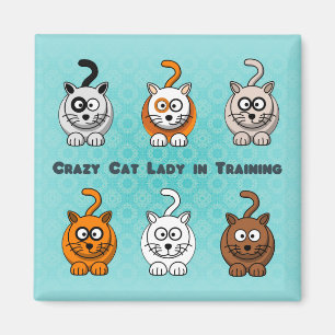 Imán Señora loca In Training Magnet del gato