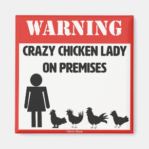 Imán Señora loca Magnet del pollo