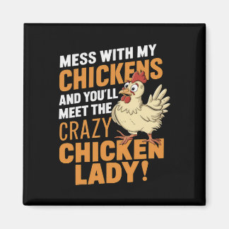 Imán Señora Pollo Loco Sy Advertencia para amantes de l