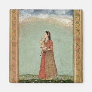 Imán Señora que sostiene un cuenco de rosas, del