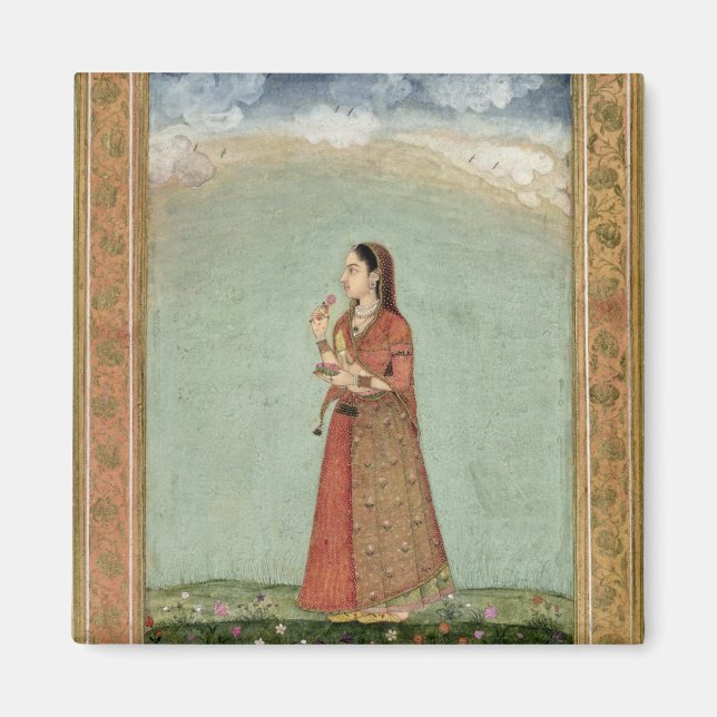 Imán Señora sosteniendo un tazón de rosas, del Pequeño  (Frente)