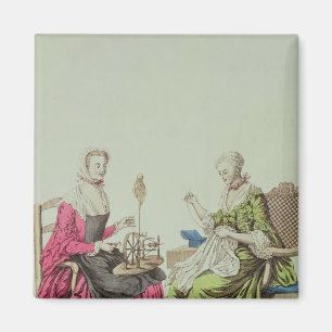 Imán Señoras que hacen girar y que cosen, c.1765