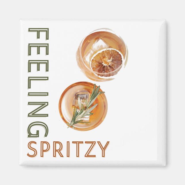 Imán Sensación de cóctel Naranja Spritzy (Frente)
