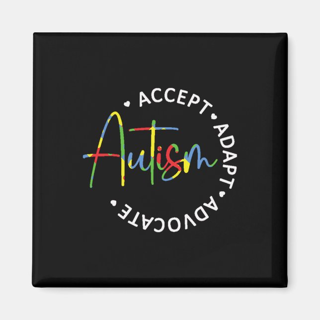 Imán Sensibilización sobre autismo Acepta Advocate Adap (Frente)