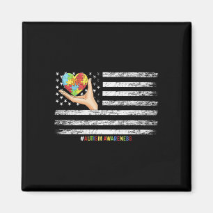 Imán Sensibilización Sobre El Autismo Bandera Estadouni