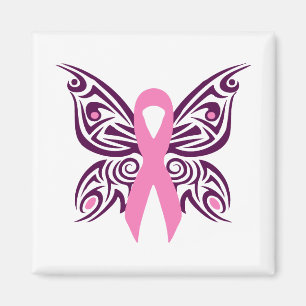 Imán Sensibilización sobre el cáncer de mama Mariposa