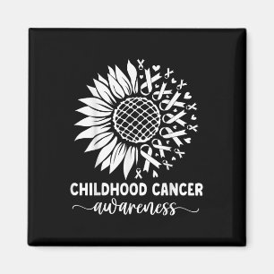 Imán Sensibilización sobre el cáncer infantil Sunflower
