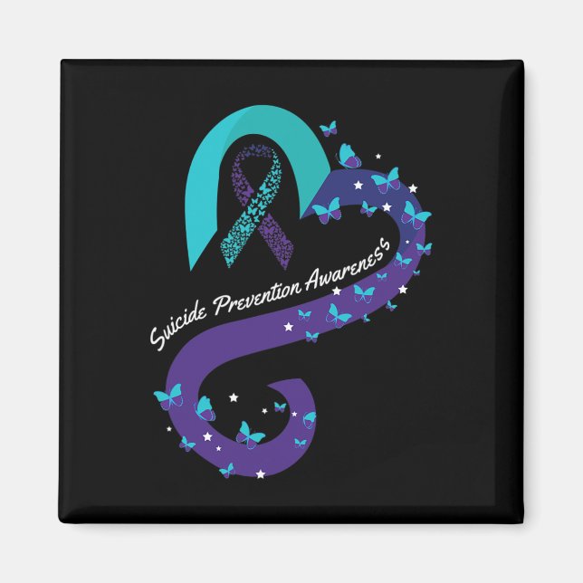 Imán Sensibilización sobre el suicidio en la mariposa c (Frente)