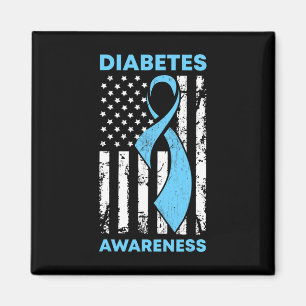 Imán Sensibilización sobre la diabetes Bandera estadoun
