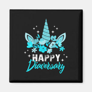 Imán Sensibilización sobre la diabetes: unicornio feliz