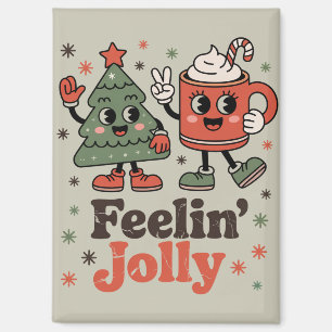 Imán Sentimiento Retro de Navidad Alegre Fiesta Vintage