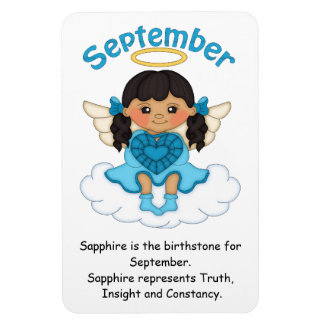 Imán Septiembre Birthstone Angel Black Premium Magnet