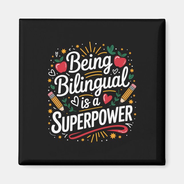 Imán Ser Bilingüe Es Mi Superpoder Profesor De Esl Escu (Frente)