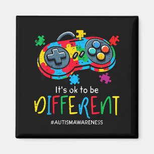 Imán Ser diferente mando de juegos autismo hombres chic