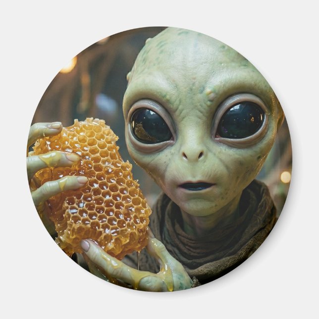 Imán Ser extraterrestre con panal de miel (Frente)
