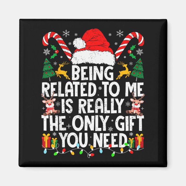 Imán Ser Pariente Mío Divertida Navidad Familiar Xmas P (Frente)