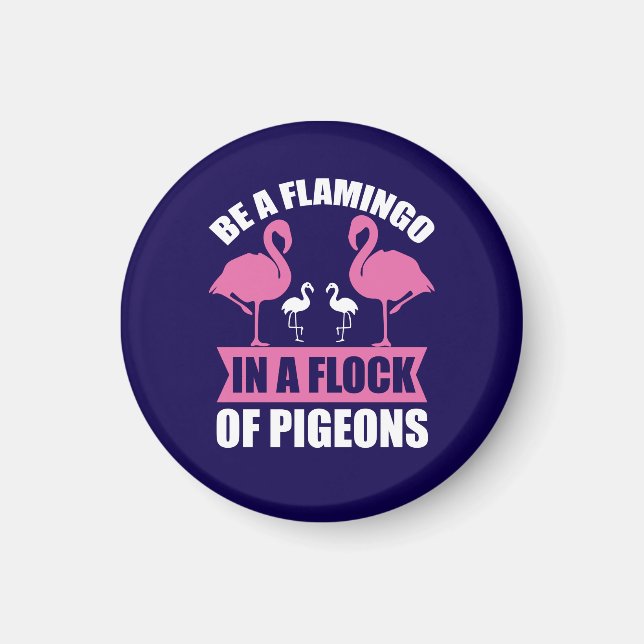 Imán Ser Un Flamenco En Una Bandada De Palomas (Frente)