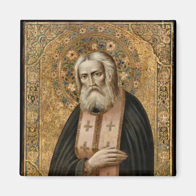 Imán Seraphim de Sarov Icono Cristiano Ortodoxo (Frente)