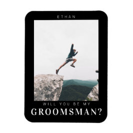 Imán Serás mi Groomsman Minima Photo Modern Dark