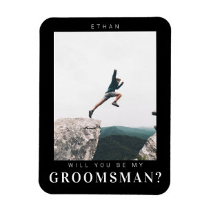 Imán Serás mi Groomsman Minima Photo Modern Dark