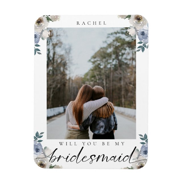 Imán ¿Serás mi Rosa Dusty Blue de la dama de honor? (Vertical)