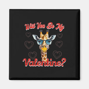 Imán ¿Serás Mi San Valentín Jirafa Divertida San Valent
