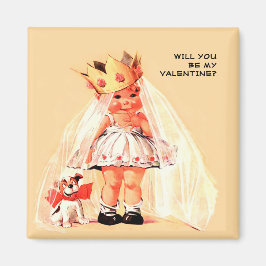 Imán ¿Serás mi Valentine? Arte de vintage
