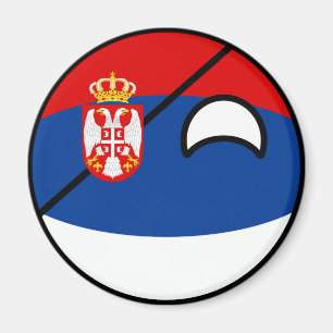 Imán Serbia Geeky que tiende divertida Countryball