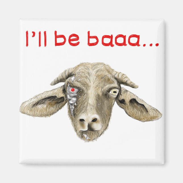 Imán Seré Baaa Funny Goat Art Science Fiction Design (Frente)
