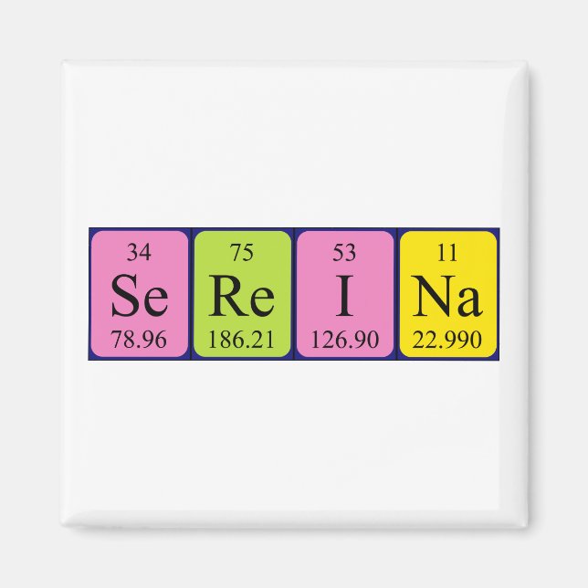 Imán Sereina periodic table name magnet (Frente)