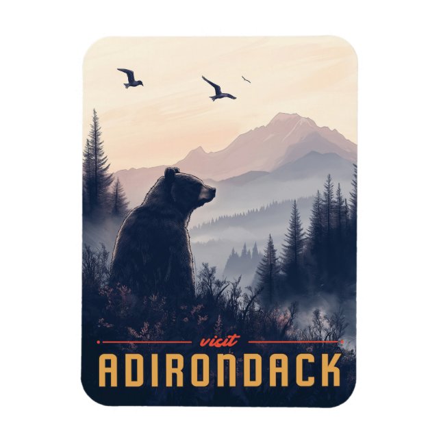 Imán Serene Adirondack Bear: Una Vendimia (Vertical)