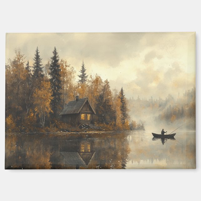 Imán Serene Lakeside Refrigerator Magnet (Anverso)