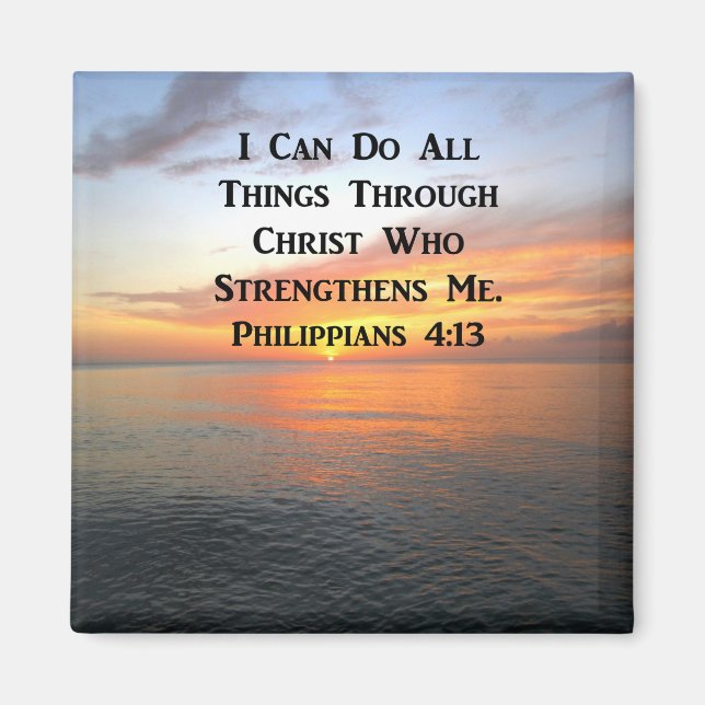 IMÁN SERENE SUNRISE PHILIPPIANS 4:13 FOTO SCRIPTURE (Frente)
