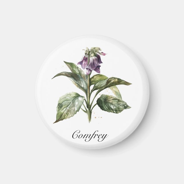 Imán Serene Watercolor Comfrey, personalizado (Frente)
