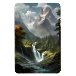 Imán Serenidad de cascada de montaña - Arte paisajístic