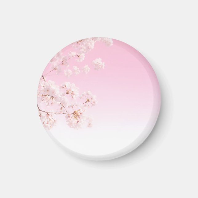 Imán Serenidad de primavera de flor de cerezo rosa (Frente)